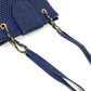 BALLY ヴィンテージ キルティング Bロゴ フリンジ タッセル Wチェーンバッグ カバン トートバッグ ショルダーバッグ レザー ユニセックス ブルー