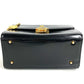 VERSACE ヴィンテージ サンバースト ロゴ バニティバッグ カバン フラップ チェーン ハンドバッグ レザー レディース ブラック