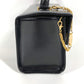 VERSACE ヴィンテージ サンバースト ロゴ バニティバッグ カバン フラップ チェーン ハンドバッグ レザー レディース ブラック