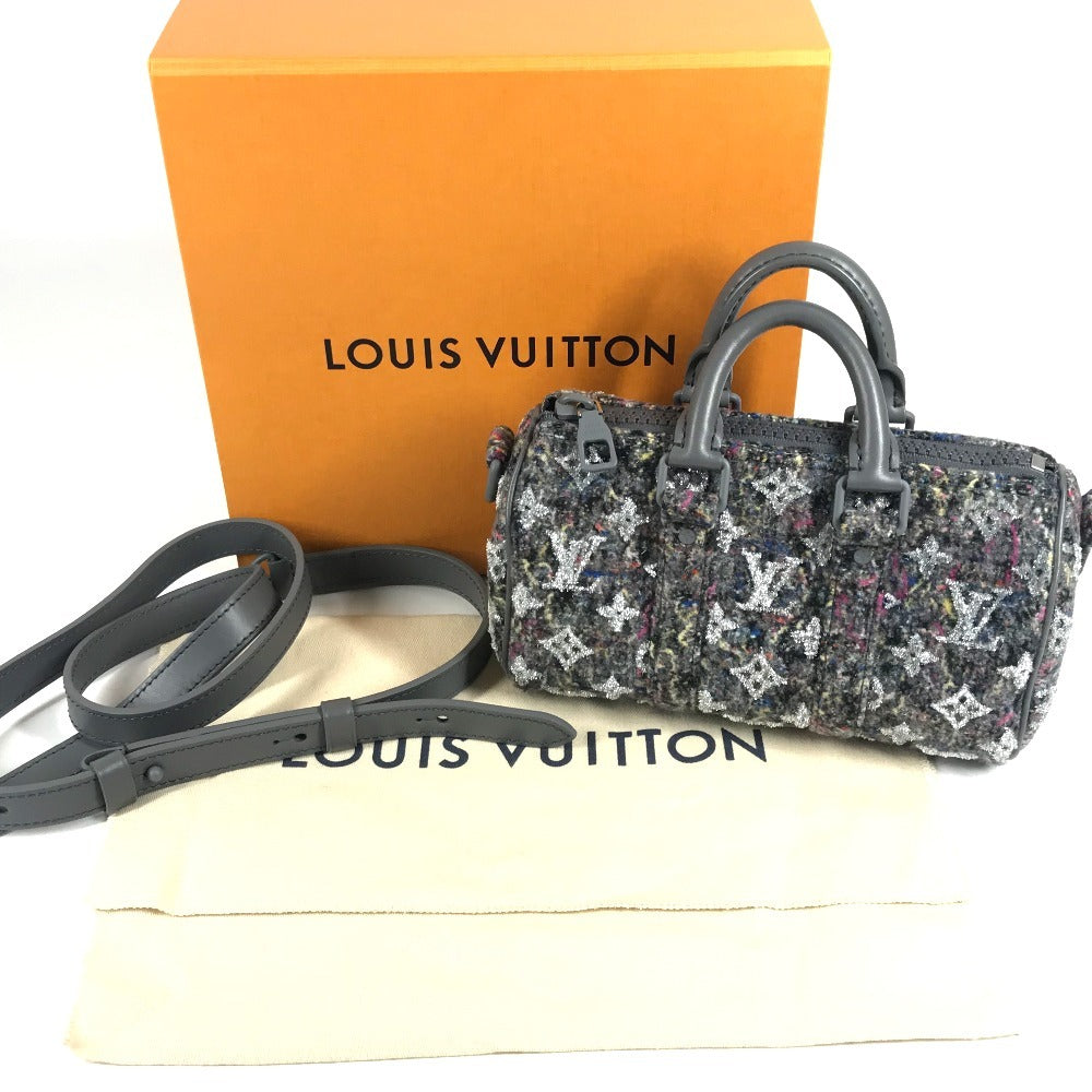 LOUIS VUITTON M80821 LVフェルト モノグラム キーポルXS キーポル XS 2WAYバッグ カバン ハンドバッグ ミニボストンバッグ ショルダーバッグ ツイード ユニセックス グレー