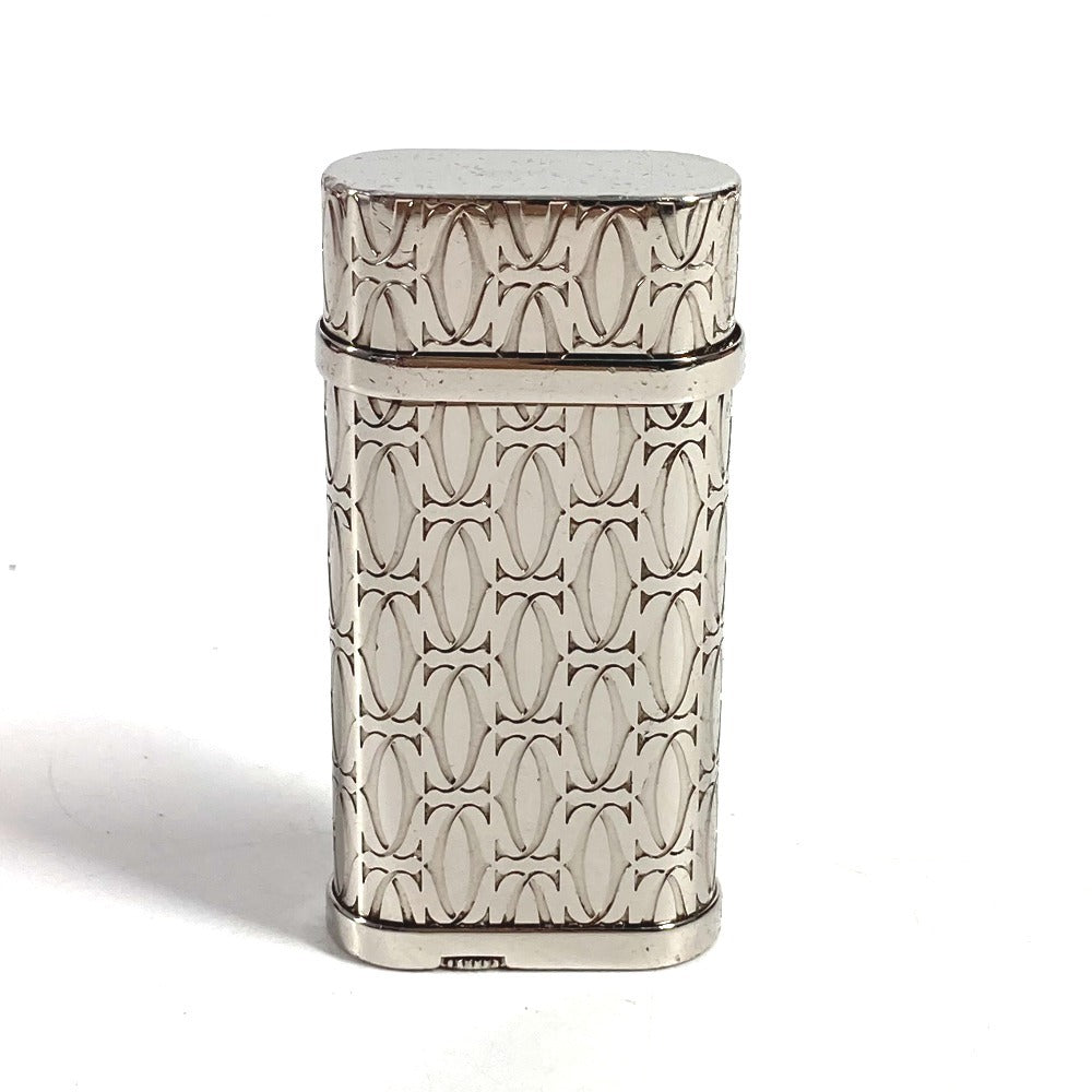 CARTIER C ドゥ カルティエ デコール パラジウム ローラ ライター ロゴ 喫煙具 煙草 タバコ ライター 真鍮 ユニセックス シルバー