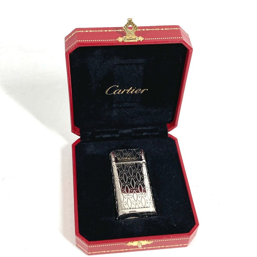 CARTIER C ドゥ カルティエ デコール パラジウム ローラ ライター ロゴ 喫煙具 煙草 タバコ ライター 真鍮 ユニセックス シルバー