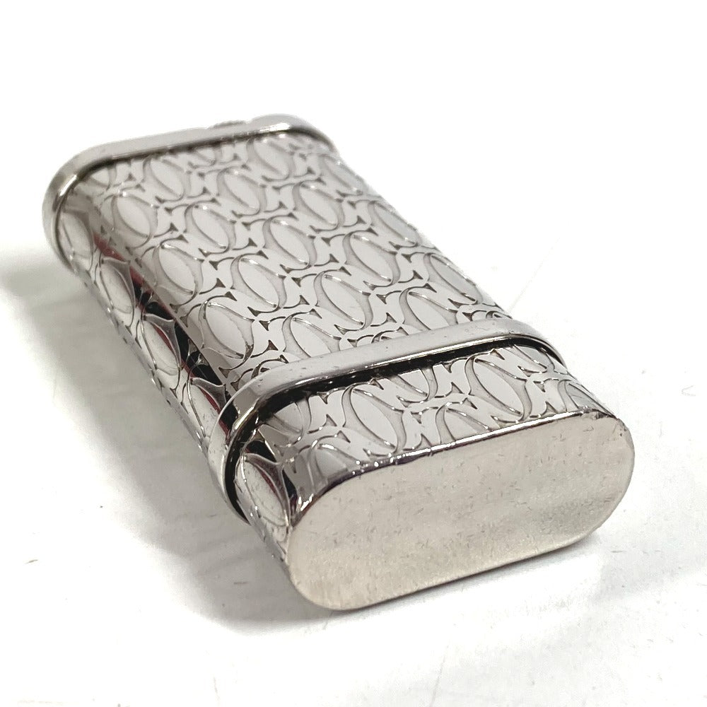 CARTIER C ドゥ カルティエ デコール パラジウム ローラ ライター ロゴ 喫煙具 煙草 タバコ ライター 真鍮 ユニセックス シルバー