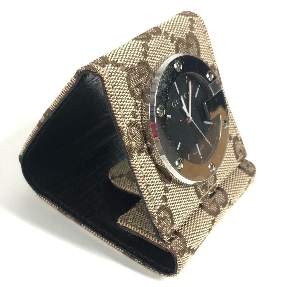 GUCCI YC200001 GG トラベルクロック インテリア 置き時計 置時計 GGキャンバス/レザー ユニセックス ベージュ
