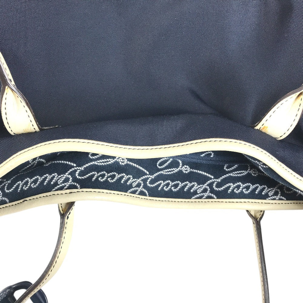 GUCCI 170007 ロゴ レザー ナイロン　チャーム付き ショルダーバッグ レザー/キャンバス ユニセックス ネイビー