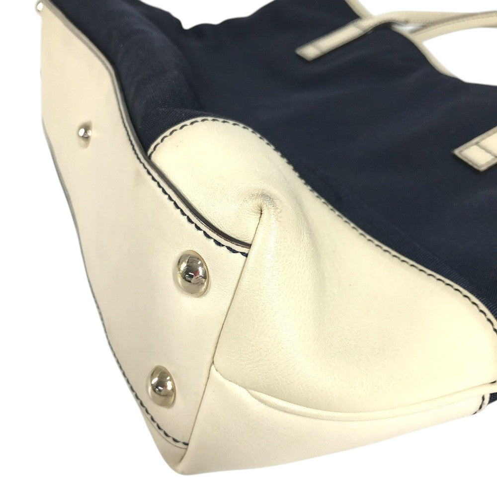 GUCCI 170007 ロゴ レザー ナイロン　チャーム付き ショルダーバッグ レザー/キャンバス ユニセックス ネイビー
