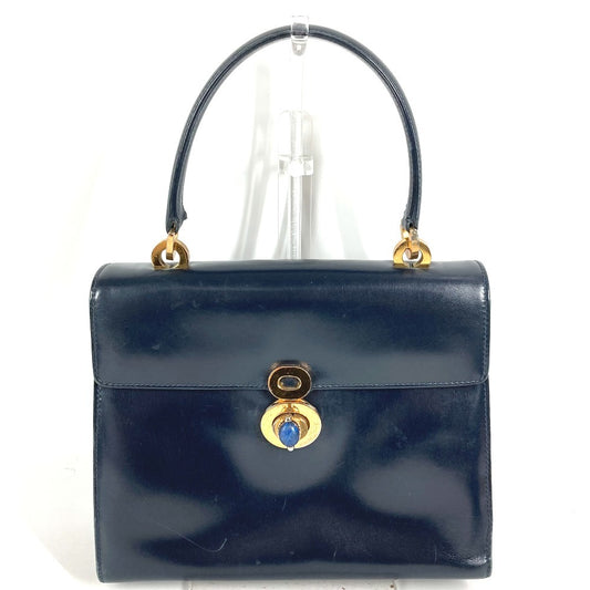 GUCCI ヴィンテージ ラピスラズリ カバン フラップ トートバッグ ハンドバッグ レザー レディース ネイビー