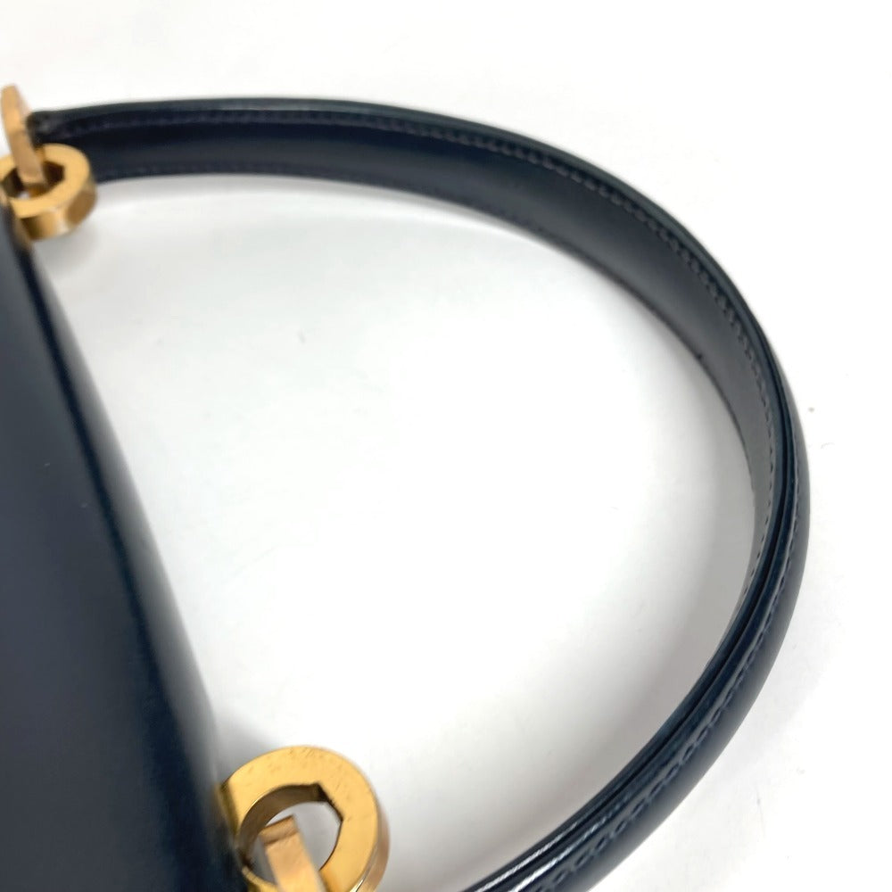 GUCCI ヴィンテージ ラピスラズリ カバン フラップ トートバッグ ハンドバッグ レザー レディース ネイビー