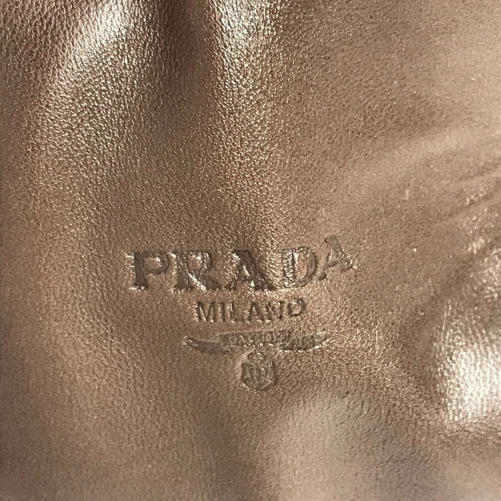 PRADA プラスチックチェーン カバン 肩掛け トートバッグ ショルダーバッグ レザー/ナイロン ユニセックス カーキ