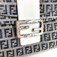 FENDI Zucchino logo flap Bag, shoulder bag, flap bag Shoulder Bag Leather/Canvas Navy/White Used