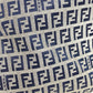 FENDI Zucchino logo flap Bag, shoulder bag, flap bag Shoulder Bag Leather/Canvas Navy/White Used