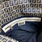 FENDI Zucchino logo flap Bag, shoulder bag, flap bag Shoulder Bag Leather/Canvas Navy/White Used