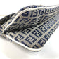 FENDI Zucchino logo flap Bag, shoulder bag, flap bag Shoulder Bag Leather/Canvas Navy/White Used