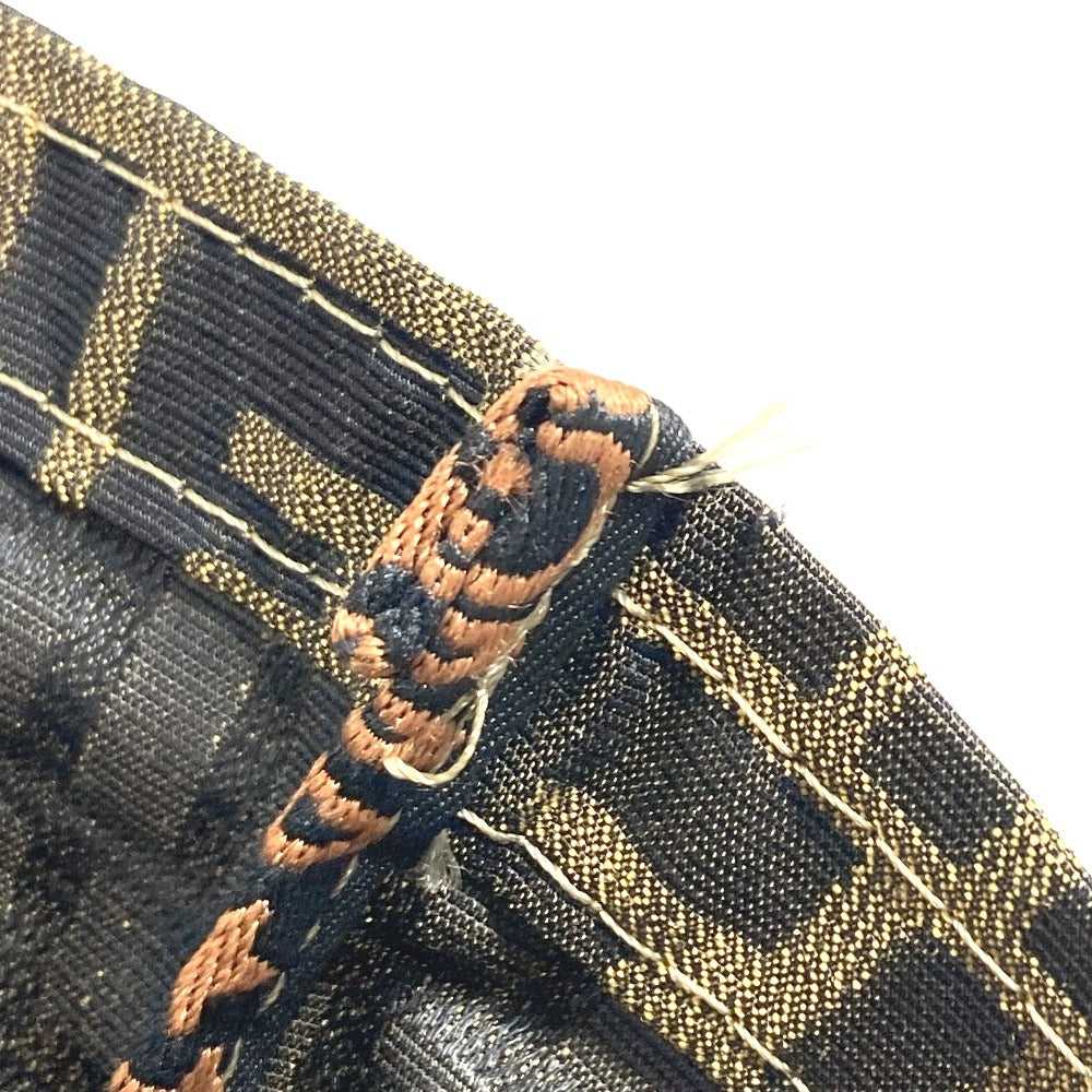 FENDI Vintage 2-wheeled vehicle Zucca Folding suitcase, carry case, bag Carry Bag Canvas khaki/Black Used