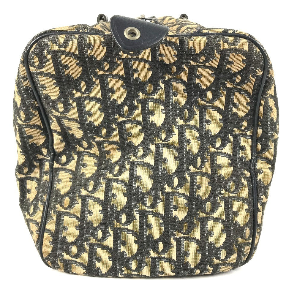 Dior vintage Trotter logo Bag Mini Duffle Bag Hand Bag Leather/Canvas Navy Used