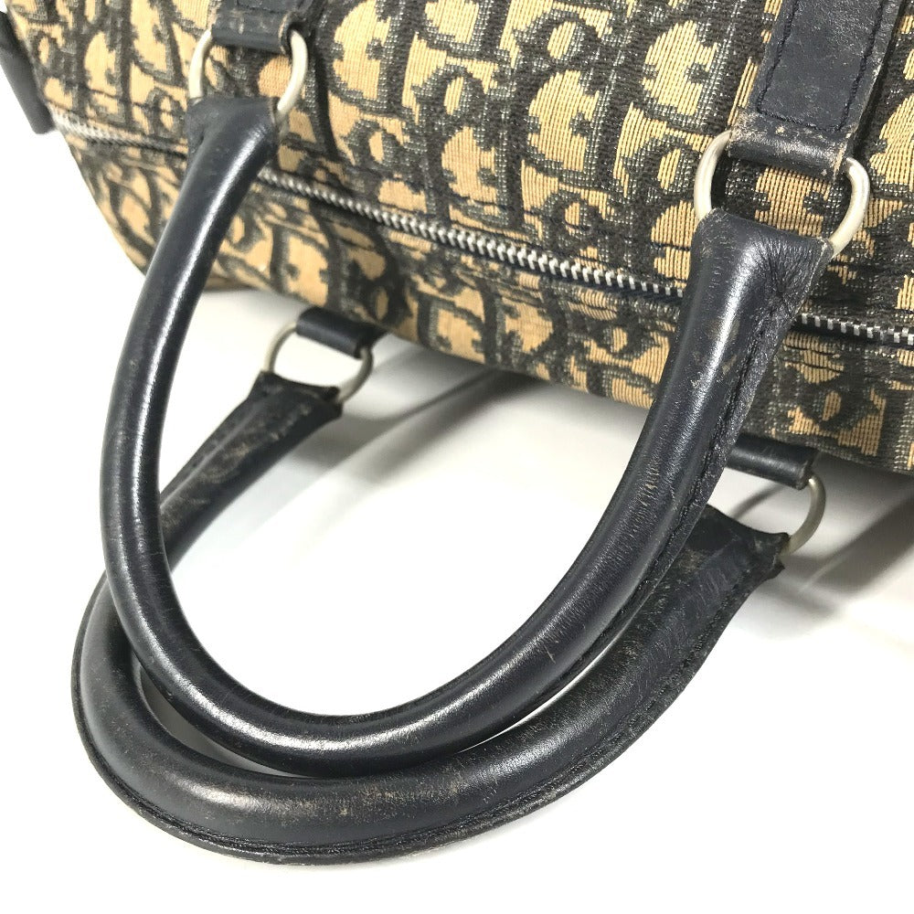 Dior vintage Trotter logo Bag Mini Duffle Bag Hand Bag Leather/Canvas Navy Used