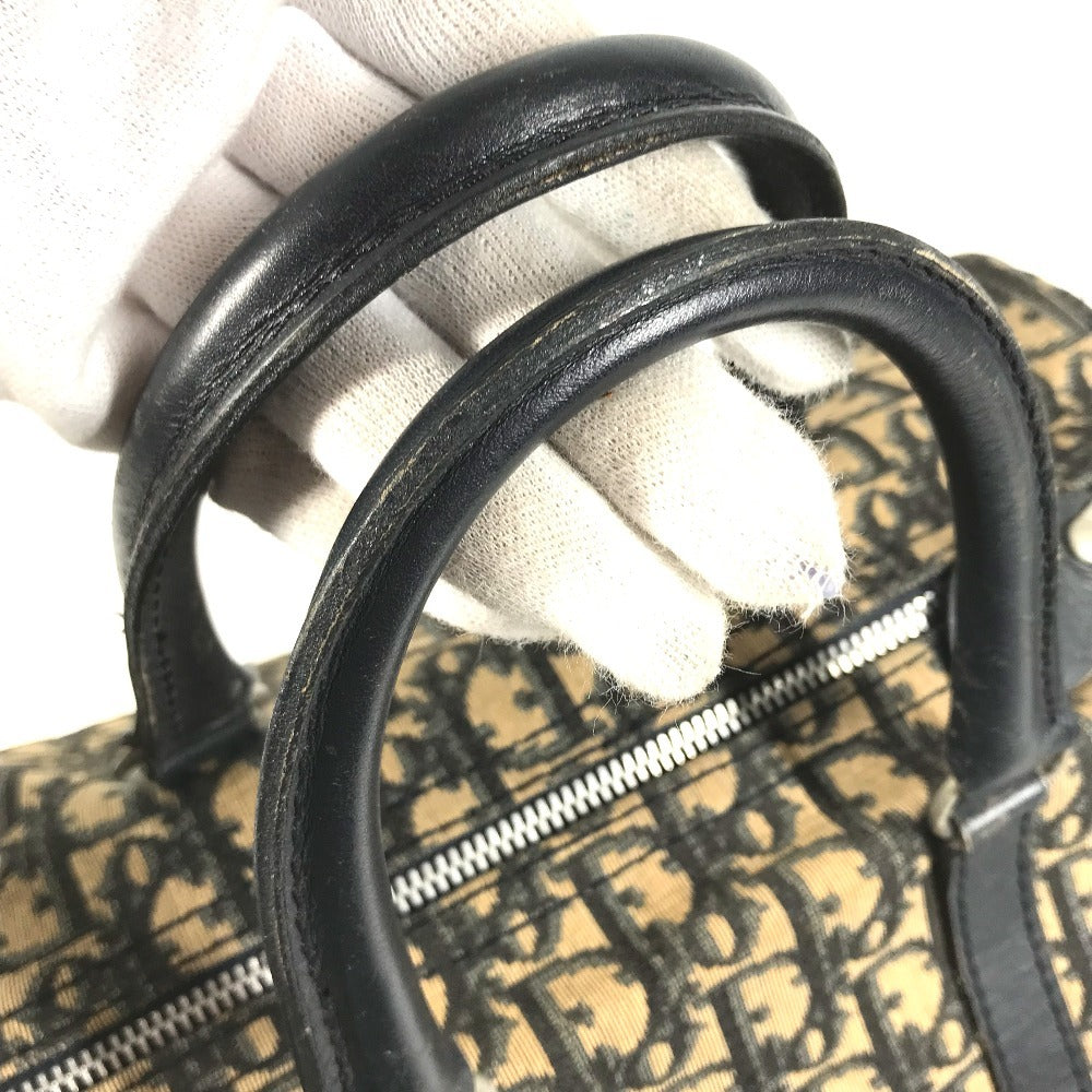 Dior vintage Trotter logo Bag Mini Duffle Bag Hand Bag Leather/Canvas Navy Used