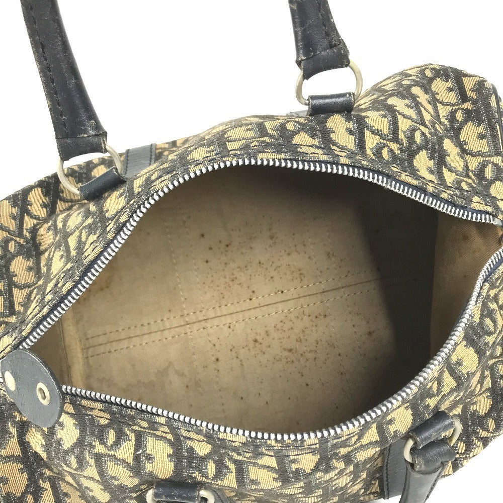 Dior vintage Trotter logo Bag Mini Duffle Bag Hand Bag Leather/Canvas Navy Used