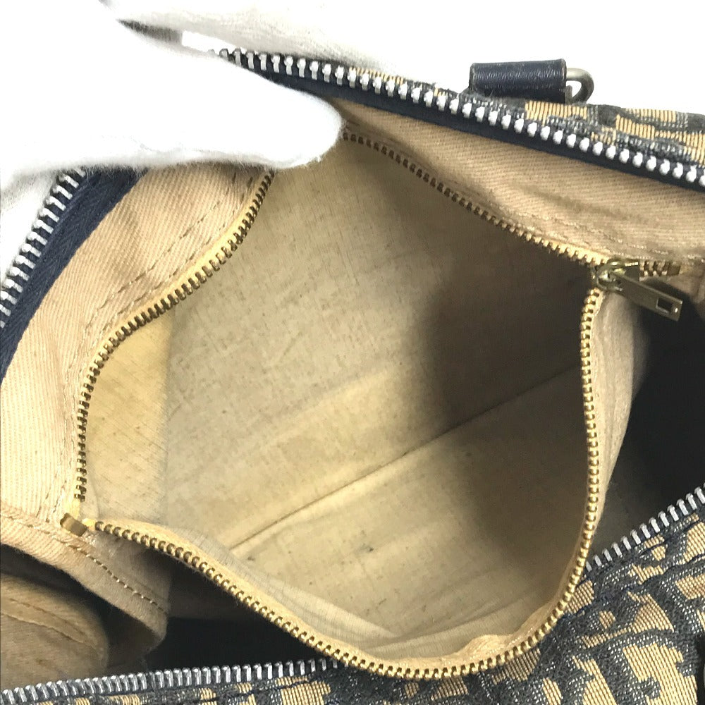 Dior vintage Trotter logo Bag Mini Duffle Bag Hand Bag Leather/Canvas Navy Used