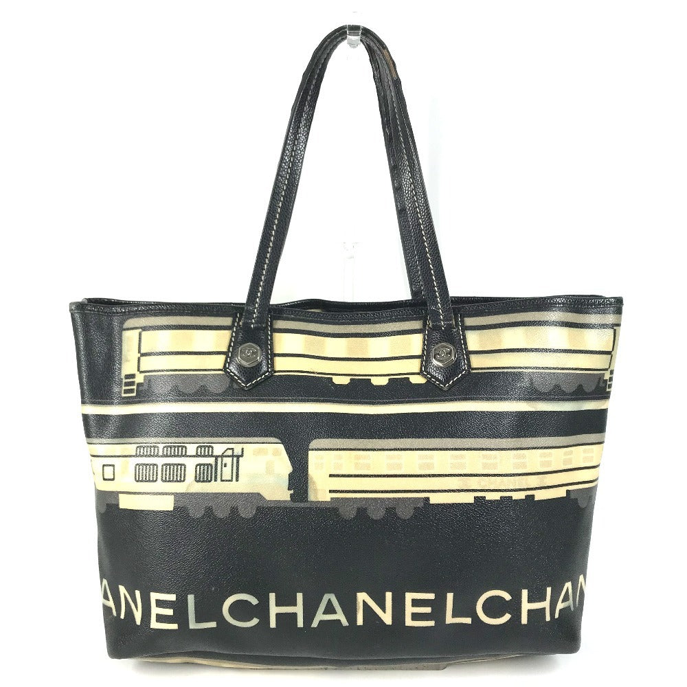 CHANEL Central station Shoulder Bag Bag Tote Bag PVC/Leather Black Used