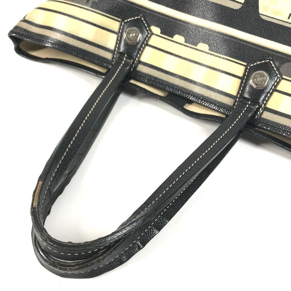 CHANEL Central station Shoulder Bag Bag Tote Bag PVC/Leather Black Used