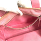 MIUMIU ロゴ Check Bag Tote Bag Hand Bag Leather/Canvas pink/White Used