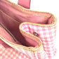 MIUMIU ロゴ Check Bag Tote Bag Hand Bag Leather/Canvas pink/White Used