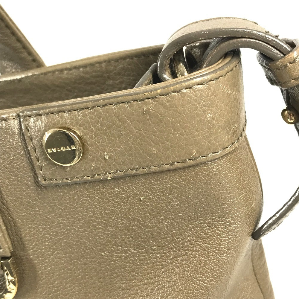 BVLGARI S.Bulgari logo Bag, Tote Bag, 2-Way Bag, Handbag Shoulder Bag Leather gray Used