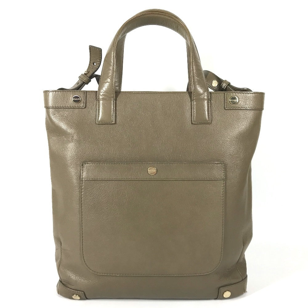 BVLGARI S.Bulgari logo Bag, Tote Bag, 2-Way Bag, Handbag Shoulder Bag Leather gray Used