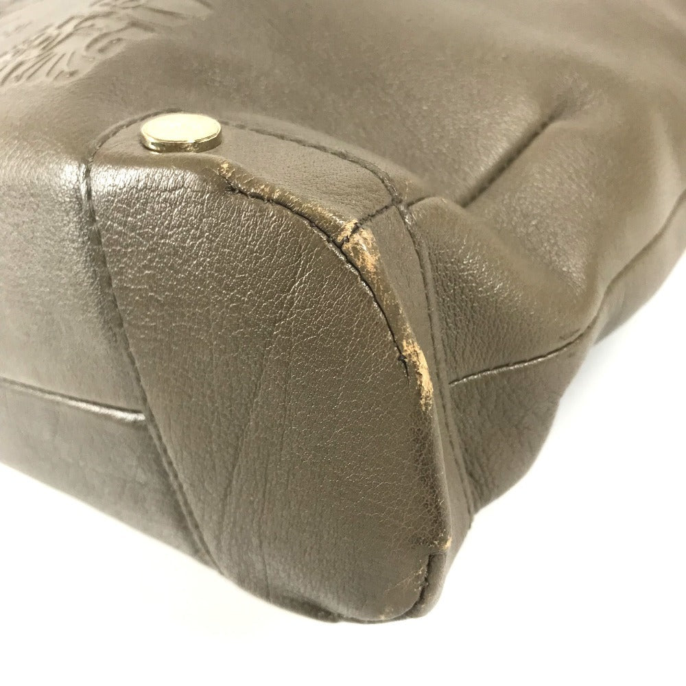 BVLGARI S.Bulgari logo Bag, Tote Bag, 2-Way Bag, Handbag Shoulder Bag Leather gray Used