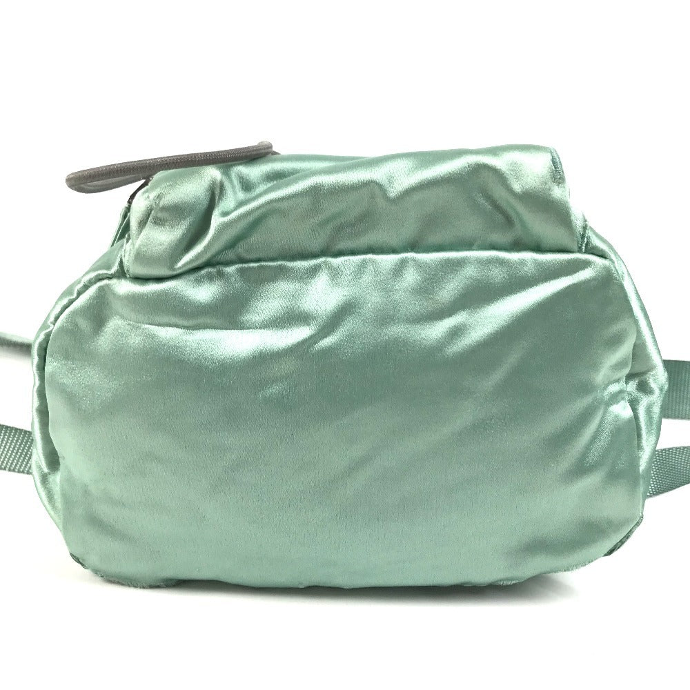 PRADA triangle logo triangle logo plate bag backpack Backpack Satin Green Used