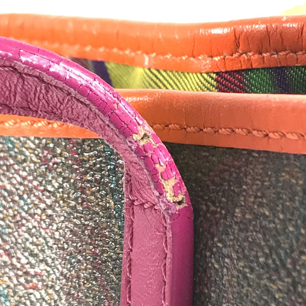 ETRO Paisley pattern logo Bag Tote Bag shawl Shoulder Bag PVC/Leather Brown Used
