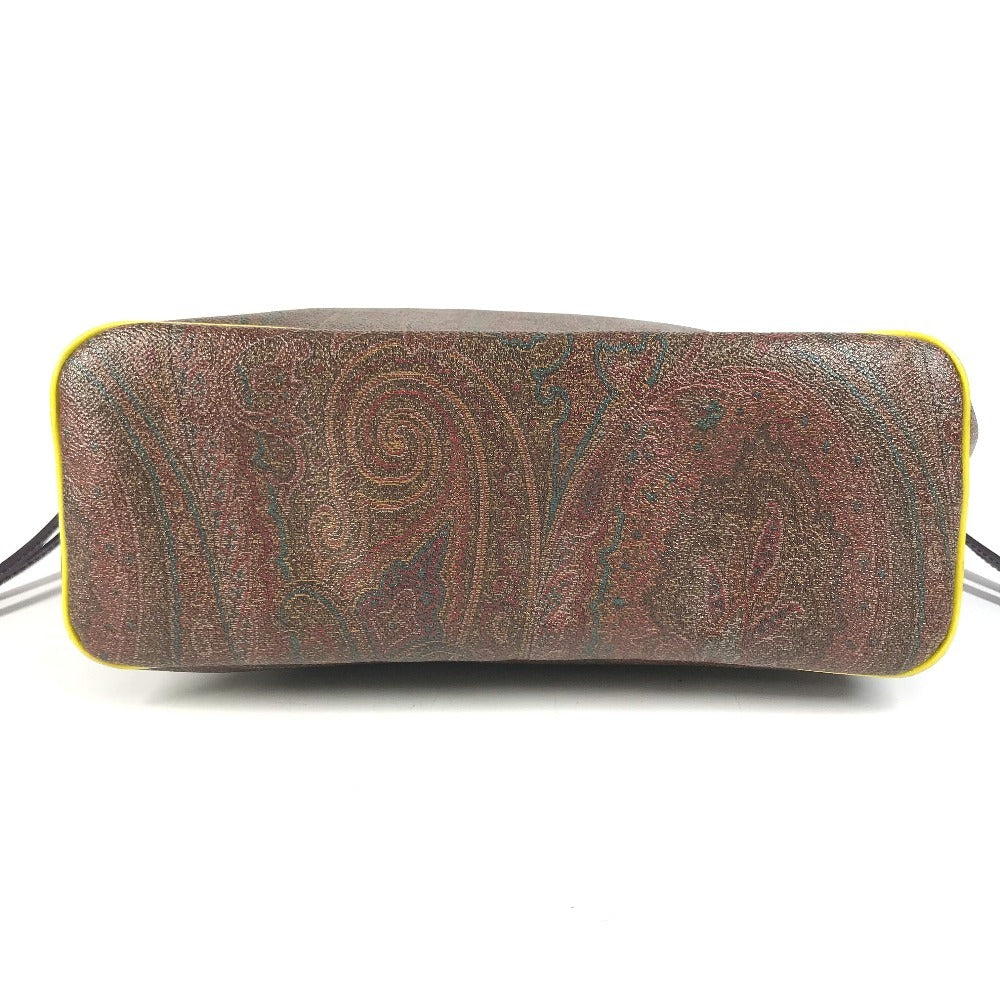 ETRO Paisley pattern logo Bag Tote Bag shawl Shoulder Bag PVC/Leather Brown Used