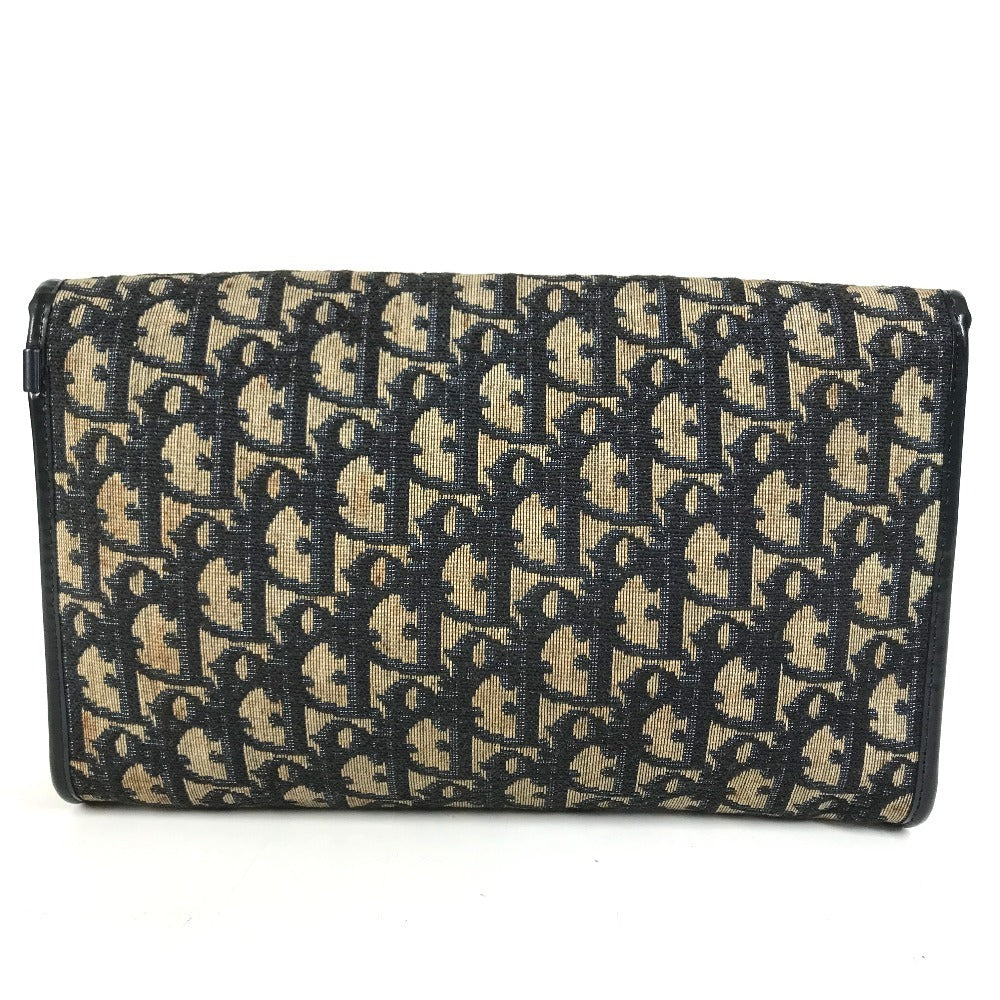 Dior vintage Trotter logo Shoulder bag, flap shoulder bag, 2-way bag, clutch bag Shoulder Bag Leather/Canvas Navy Used