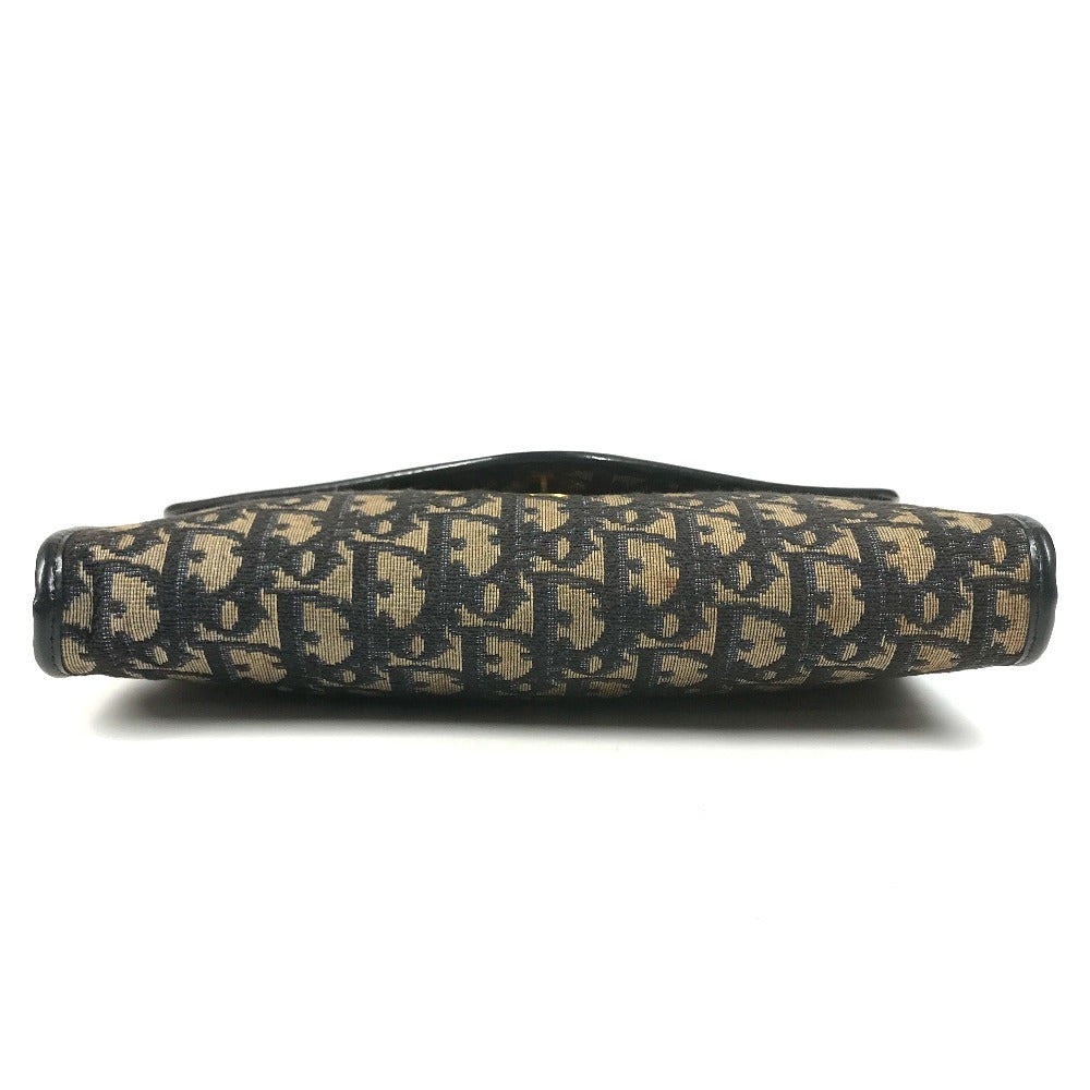 Dior vintage Trotter logo Shoulder bag, flap shoulder bag, 2-way bag, clutch bag Shoulder Bag Leather/Canvas Navy Used
