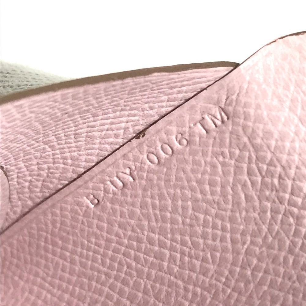 HERMES Business Card Holder Pass Case Calvi Duo Calvi Duo Card Case Coin Compartment Wallet coin purse Folded wallet Epsom mauve pail pink Used