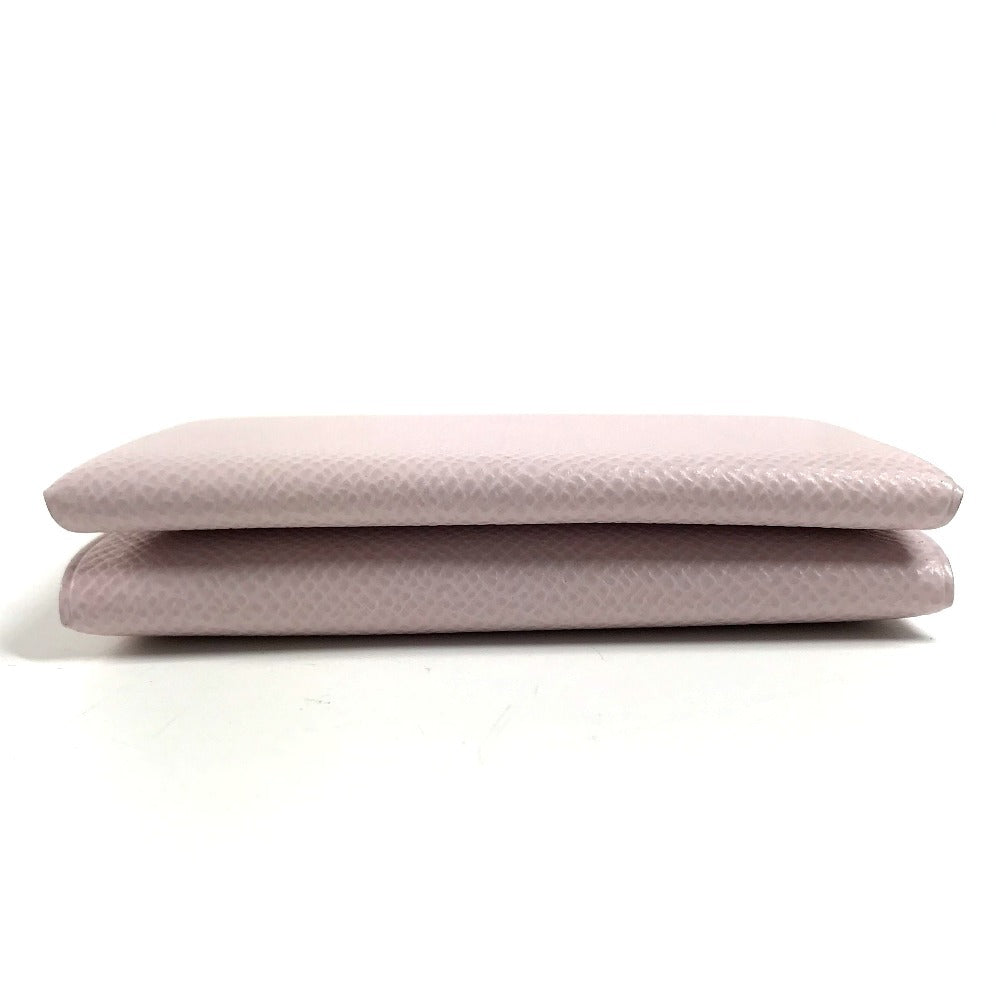 HERMES Business Card Holder Pass Case Calvi Duo Calvi Duo Card Case Coin Compartment Wallet coin purse Folded wallet Epsom mauve pail pink Used