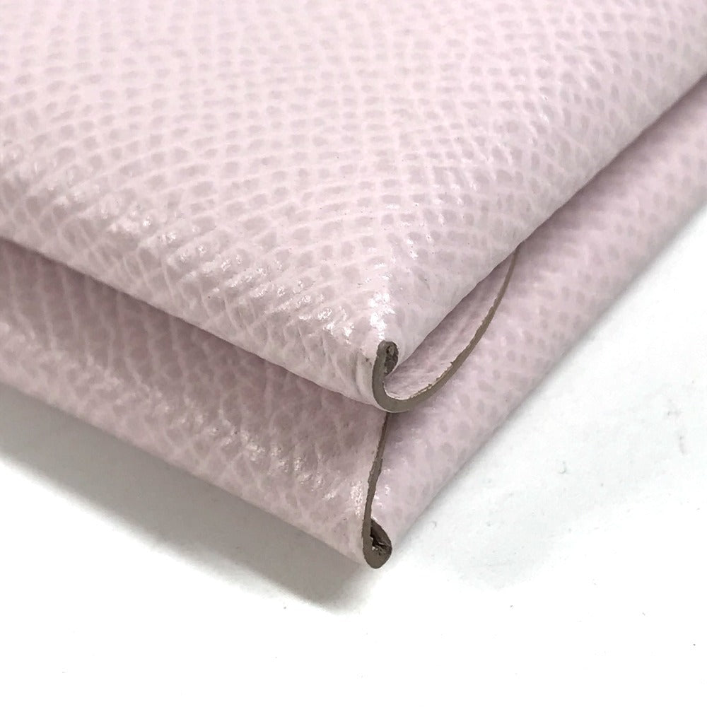 HERMES Business Card Holder Pass Case Calvi Duo Calvi Duo Card Case Coin Compartment Wallet coin purse Folded wallet Epsom mauve pail pink Used