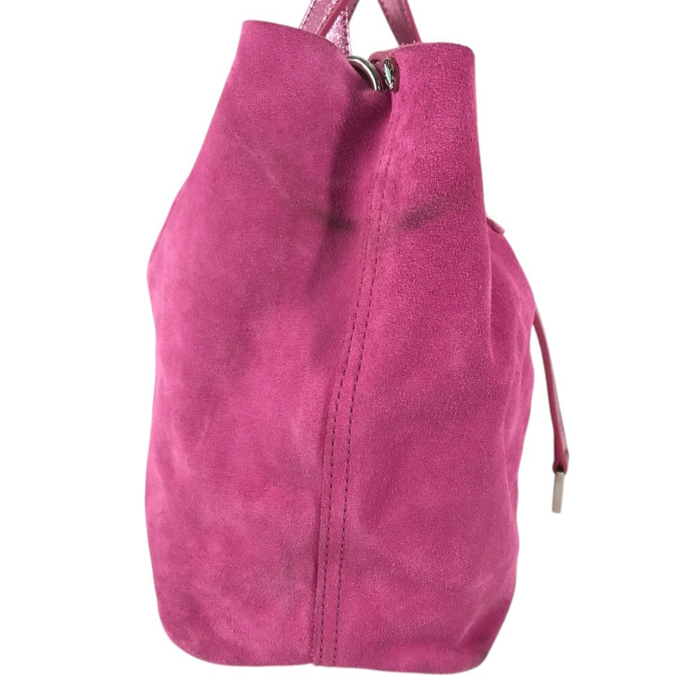 TIFFANY&Co. reversible logo Tote Bag with pouch Hand Bag suede / Leather pink Used