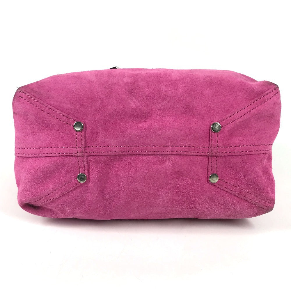 TIFFANY&Co. reversible logo Tote Bag with pouch Hand Bag suede / Leather pink Used