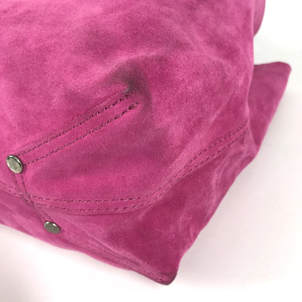 TIFFANY&Co. reversible logo Tote Bag with pouch Hand Bag suede / Leather pink Used