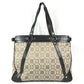 VERSACE Logo Medusa Shoulder Bag Tote Bag Shoulder Bag Leather/Canvas Beige/Brown Used