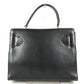 VERSACE vintage Logo Medusa Bag Flap Tote Bag Hand Bag Leather Black/Gold Used