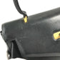 VERSACE vintage Logo Medusa Bag Flap Tote Bag Hand Bag Leather Black/Gold Used