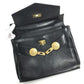 VERSACE vintage Logo Medusa Bag Flap Tote Bag Hand Bag Leather Black/Gold Used