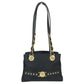 VERSACE vintage Logo Sunburst Chain Bag Shoulder Bag Tote Bag Double Chain Shoulder Bag Nylon / Leather Black/Gold Used