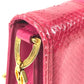 VERSACE Rhinestone Bijoux Logo Flap Chain Bag Crossbody bag Pochette Shoulder Bag Leather pink/Gold Used