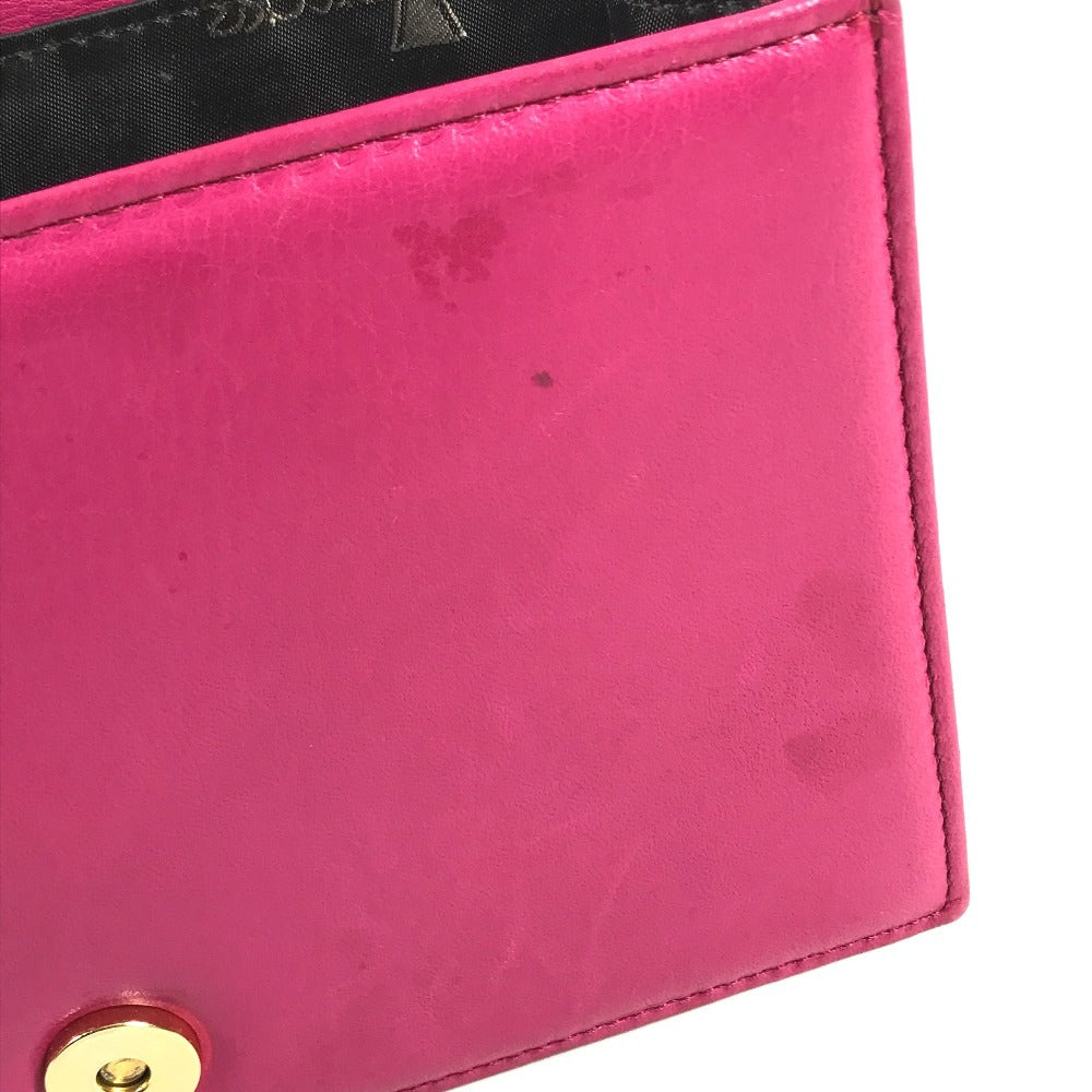 VERSACE Rhinestone Bijoux Logo Flap Chain Bag Crossbody bag Pochette Shoulder Bag Leather pink/Gold Used