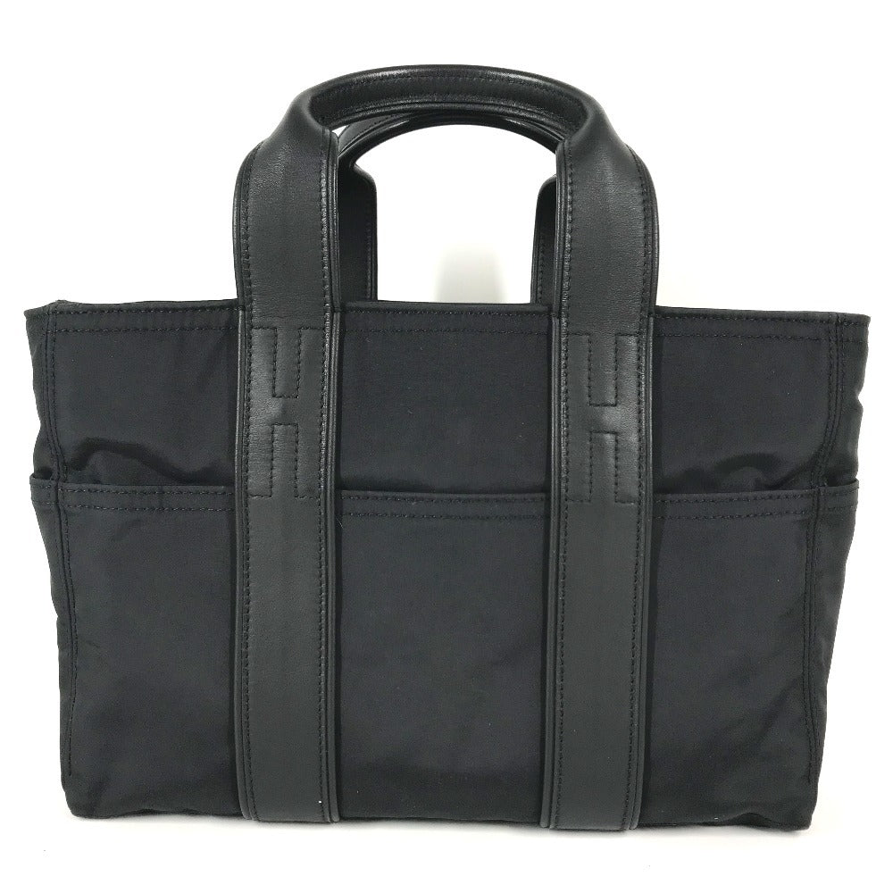 HERMES AcapulcoPM Acapulco PM Bag Tote Bag Square Hand Bag Nylon / Leather Black Used