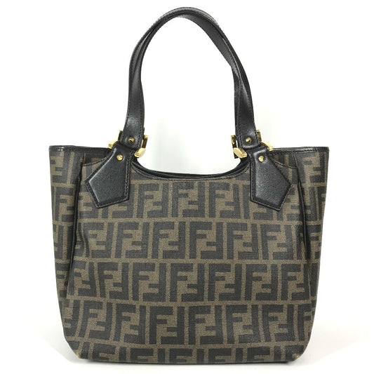 FENDI 8BH156 Zucca logo Shoulder bag, handbag, shoulder bag Tote Bag PVC/Leather Brown Used